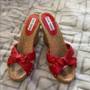 Steve Madden Red Cork Wedges